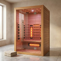 Heliox LuminaWood Infrared Sauna Cabin — Studio Shot