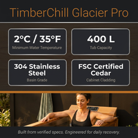 Cedar Cold Plunge Built for Recovery, 304 Stainless Steel, Soft-Close Lid, Whisper-Quiet Operation — Results & Stats